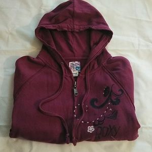 Burgundy Roxy zip up jacket